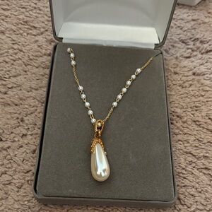 Nolan Miller Gold and Pearl Pendant Necklace